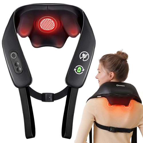Neck and Shoulder Massager with Heat, Cordless Back and Neck Massager, FSA HSA Eligible, Upgraded Graphene Heating, 4D Shiatsu Deep Kneading Massage for Shoulder, Back, Lumbar, Leg, Gifts for Dad, Man