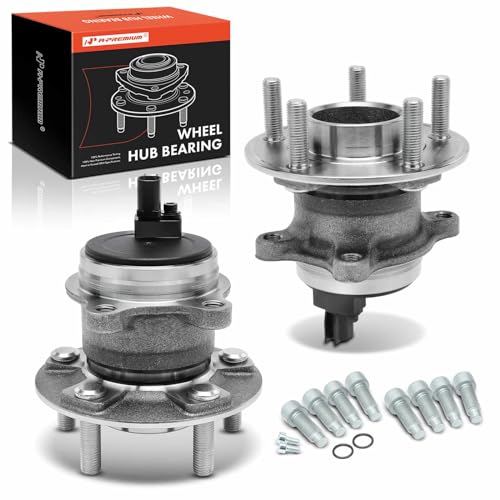 A-Premium 2 x Rear Wheel Bearing and Hub Assembly with ABS & 5-Lug Compatible with Ford Focus 2012-2018