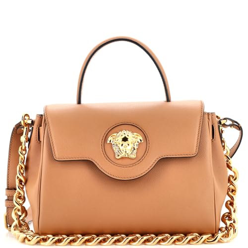 Versace, Pre-Loved La Medusa Top Handle Bag Leather Medium, Neutral