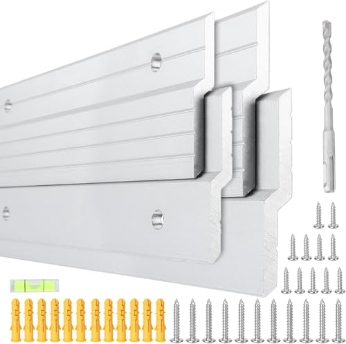 Unlumm 2 Pairs French Cleat Hanger 41 inch, 500 Lbs Load Heavy Duty Mirror Mounting Hardware Aluminum Z Clips Wall Interlocking Bracket Hangers Picture Hanging Kit for Hanging Mirror Picture Cabinet