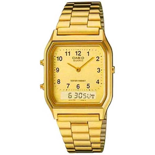 Casio Men's AQ-230GA-9D Gold Analog & Digital with Index Watch