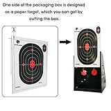 Atflbox 7 x 9 Inch BB Gun Target Trap with 20pcs Paper Targets and Spinning Metal Silhouettes Shooting Targets for Backyard, Outdoor, Indoor, Suitable for Airsoft, Rifle, Pellet Gun