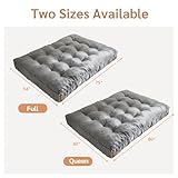 YOSHOOT 8 Inches Futon Mattress Full Size, Thick Futons Sofa Couch Bed, Floor Mattress for Adults, Shredded Foam Filling, Medium Firm(Frame Not Included), Grey, 54"x75"