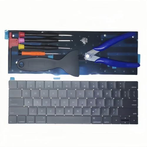 Yriellp Keyboard and Backlight and Rivet Screw and Tool Replacement for MacBook Pro 13.3/15.4 inch A1706 A1707 EMC 3071 EMC 3163 EMC 3072 EMC 3162 2016-2017 Year (A1707)