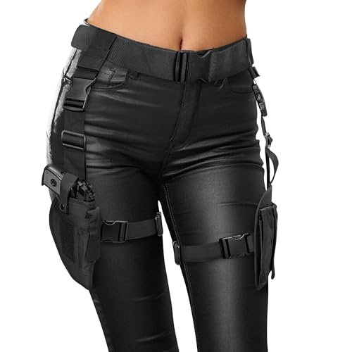 Black Widow Costume Accessories, Lara C. Holster Belt Outfit,Rider Leg Holster Strap, Tomb Swat Cop Accessories For Women