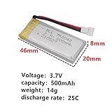 5PCS 3.7V 500mAh 25C Li Battery with 5 in 1 Charger for JJRC H31 H37 H6D Hubsan X4 FPV H107C H107D H107L H107P H108 JXD392 JXD388 JXD385 UDI U816A SYMA X5C X5SW HS170 HS170C TR-C385 TR-P51 Drone