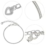 tiggell 10pcs Chain Bracelets Kit Silver Plated Snake Chain with Heart Lobster European Charm Bracelet for Christmas DIY Women Jewelry Findings Bracelet Making (Silver)