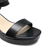 DREAM PAIRS Women's Platform Heels Block Chunky Open Toe Ankle Strap Heel Fashion Wedding Party Dress Sandals Shoes,Size 9,Black,DWUMHS2507