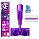 Swiffer WetJet Hardwood and Floor Spray Mop Cleaner Starter Kit, Includes: 1 Power Mop, 10 Pads, Cleaning Solution, Batteries