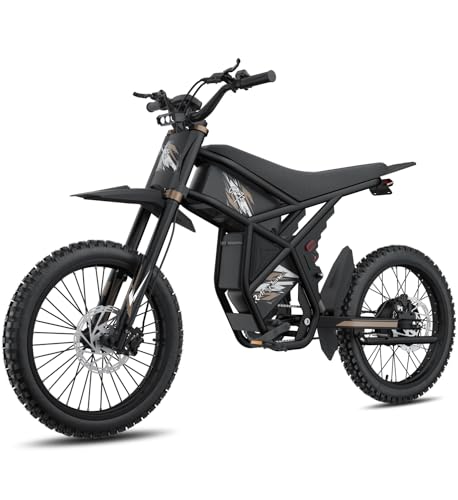 Riding'times GT73 Pro Electric Dirt Bike for Adults Teens 3000W, Max 50 MPH & 85 Mile Long Range, Electric Dirtbike with 25" Motorcycle Tires, 60V 36AH Dual Battery Ebike, Dual Hydraulic Brakes