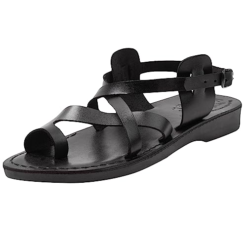 Holy Land Market Men/Women Biblical Jesus Leather Sandals/Slides From Jerusalem (Jesus - Style I)