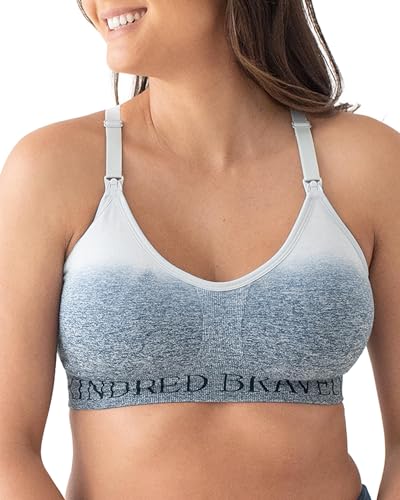 Kindred Bravely Sublime Nursing Sports Bras for Breastfeeding, Soft & Stretchy Maternity Bra (Ombre Storm, Large)