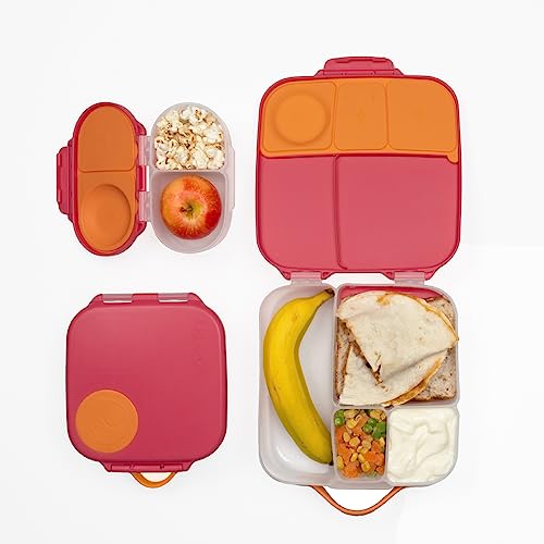 b.box Kids Lunch & Snack Containers. 3-Pack Set Includes Matching Oversized Bento Lunch Box, Mini Meal Boxes for Kids and Toddlers. School Supplies (Strawberry Shake)