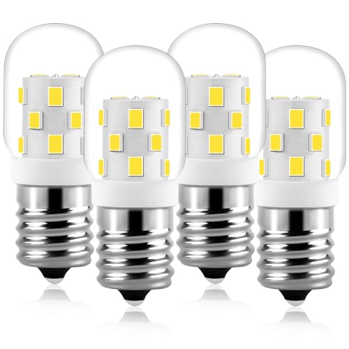 AMI PARTS 8206232A LED Appliance Bulb Incandescent Equivalent,E17 Light Bulb for Microwave Under Hood Refrigerators Oven (4 Packs Cool White)