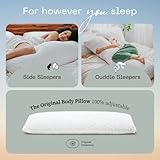 Coop Home Goods Original Adjustable Body Pillow, 20x54 Long Pillow for Back, Shoulder, Hip and Knee Support, Side Sleeper Body Pillows for Adults with Memory Foam & Washable Cover