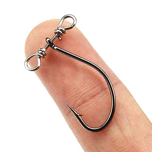 50 Pieces SpinShot Drop Shot Hook Swivel Fishing Hooks High Carbon Steel Fishhook Worm Hook for Feeder Carp Bass Perch Catfish