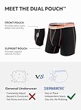 Separatec Cotton Dual Pouch Men's Underwear Comfortable Soft Breathable Everyday Boxer Briefs for men 7 Pack(M, Black)