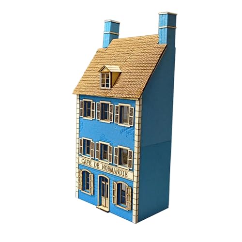 Simhoa 1:35 Scale Architecture Building Model Set Railway Layout, Landscape Architecture Scene Assembled Model for Sand Table, 19.5cmx11.5cmx44.6cm
