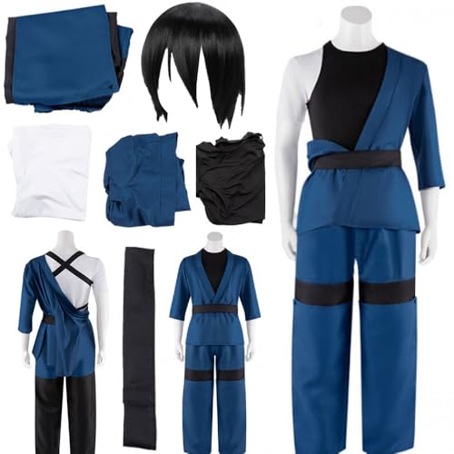 Shinmon Benimaru Costume,Fire Force Shinmon Benimaru cosplay Outfit Benimaru Uniform Blue Men Halloween (Black, Medium)