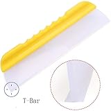 Forgrace 12 Inch Flexible Silicone Squeegee T-Bar Water Blade for Car or Home Glass Yellow Handle