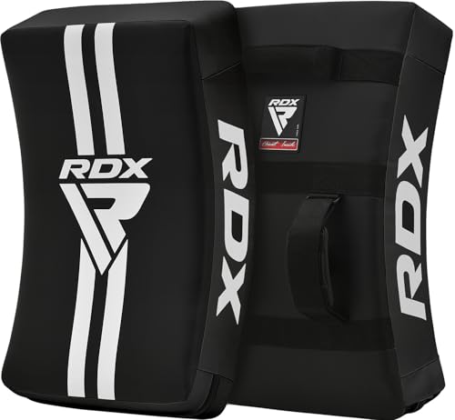 RDX Kick Shield Muay Thai Kickboxing, 60CM Large Heavy Curved Kicking Striking Body Pad, Punching Foot Target MMA Boxing Training, 3 Padded Handles, Martial Arts Karate TKD Taekwondo (ONE PAD ONLY)