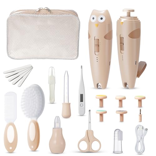 Lictin Baby Healthcare and Grooming Kit, 26 in 1 Rechargeable Baby Nail Trimmer Electric Set,Safe Baby Nail File with Auto Light, Newborn Baby Safety Care Set for Newborn Infant Toddlers Boys Girls