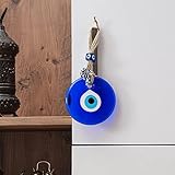 BCS Blue Evil Eye Decor Home Wall Hanging 4" Glass Handmade Turkish Nazar Amulet Good Luck and Protection Charm