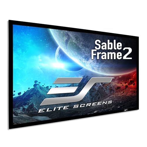 Elite Screens 150 Inch Projector Screen Diag16:9, Active 3D 4K Ultra HD ISF Material Fixed Frame Home Theater Movie Office Presentations Indoor Front Projection Screen, Sable Frame 2 Series, ER150WH2