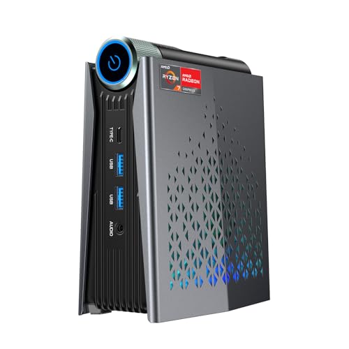 ACEMAGICIAN S3A Light Gaming Mini PC 32GB DDR4 1TB SSD, AMD Ryzen 7 5700U Mini Computers RGB Lights, Office Desktop Computer WiFi6, BT5.2, Dual Channel, 4K Dual Display, Preinstalled Win11Pro