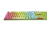 YMDK Rainbow Top Printed Side Printed Blank PBT Dyed Keycaps for OEM Cherry MX Switches Mechanical Keyboard Poker Faceu GH60 (87 Blank)(Only Keycap)