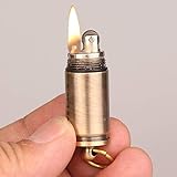 Vintage Antique Bullet Lighter,Reusable Mini Pocket Keychain Lighter,Funny Cute Cool Lighters for Smoking,Novelty Trench Cigarette Lighter for Collection Decorative Gift Present