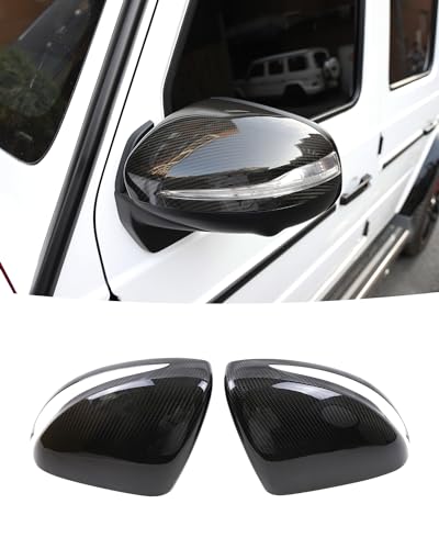 Rearview Mirror Cover Trims Carbon Fiber Reverse Mirror Cover Door Side Moulding Trim Compatible with Mercedes Benz G G63 G500 G550 W464 (2019-2025) GLE X167 | COUPE C292 GLS X167