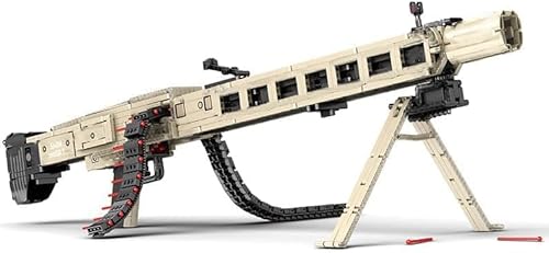 FULHOLPE Gun Building Block, 1886+Pcs Manually Loaded Shooting Blaster Model Kit with Motors, Motorized Military MG-42 Maschinengewehr Weapon Building Kit Compatible with Major Brands