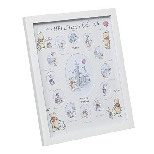 Happy Homewares Winnie The Pooh My First Birthday Multi-Aperture Collage Picture Frame - Officially Licensed