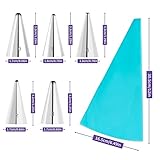 GOOTRADES 7 Pcs-Set Cake Decorating Tips (5 Writing Tube,1 Coupler,1 Silicone Pastry Bag)