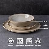 AmorArc Ceramic Dinnerware Sets,Handmade Reactive Glaze Plates and Bowls Set,Highly Chip and Crack Resistant | Dishwasher & Microwave Safe Dishes Set,Service for 6 (18pc)