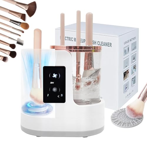 Makeup Brush Cleaner Machine, Upgraded Portable Electric Makeup Brush Cleaner Machine, Automatic Cosmetic Brush Cleaner for Quick & Efficient Cleaning, Suitable for All Brush Sizes(Advanced Edition)