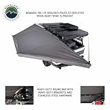 Overland Vehicle Systems HD Nomadic 180 LTE Awning - Dark Grey Body with 1000G PVC Black Travel Cover - Universal Vehicle Fitment - Brackets and Hardware Included