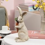 Newman House Studio Standing Rabbit Figurines Home Decoration - Indoor Bunny Statues with Carrots Office Room Decor for Women Table Decor 5.8 L x 5.1 W x 11.7H Inch