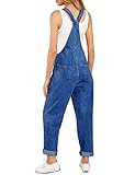 luvamia Flexclusive Women's Casual Adjustable Denim Bib Overalls Jeans Pants Fashion Loose Jumpsuits Overalls for Women Classic Blue Size Medium