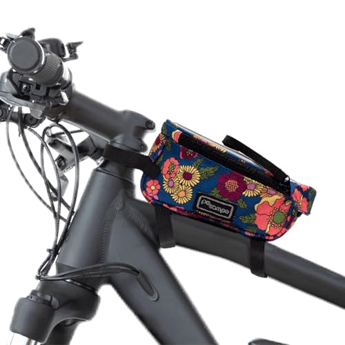 Po Campo Bike Frame Bag – Tussey Phone Holder for Bicycles – Top Tube Bag for Cycling - Waterproof Fabric Colorful Bike Pouch Storage for Women and Men (Meadow)