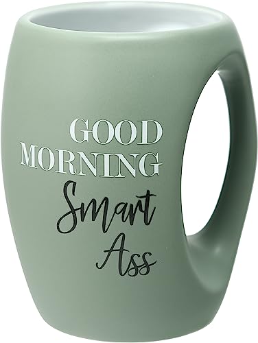 Pavilion Gift Company - Good Morning Smart Ass 16 ounce Large Coffee Cup, Hand Warming Mugs, Funny Coffee Mug, Sarcastic Coffee Mugs For Women, Funny Gifts For Guys, 1 Count, Green