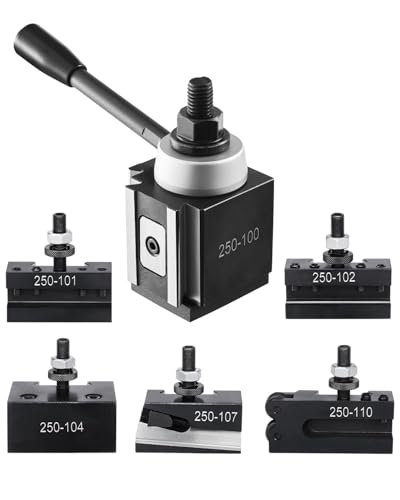 VEVOR Quick Change Tool Post Set, 6 Pcs, Includes Lathe Tool Holders, Wedge Type Tool Post with Turning Tool Holder Accessories, Fit for Mini Lathe & Metal Lathe 6"-12" Swing, Durable Steel Material