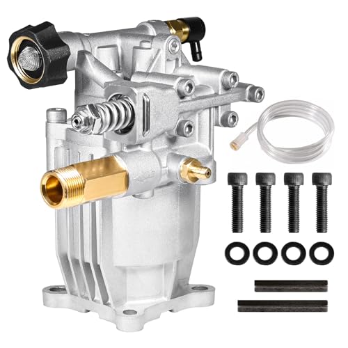 YAMATIC 3/4" Shaft Horizontal Pressure Washer Pump 3400 PSI @ 2.5 GPM Replacement Pump for Power Washer Compatible with Homelite, Troybilt, Simpson, Karcher Honda GC160 GC190 AR rmv 2.5g30 and More