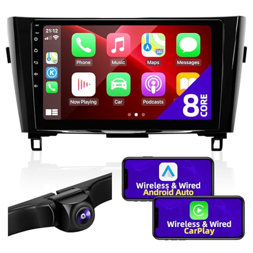 CGOGC Android 11 Car Radio Compatible with Android Auto Wireless Carplay for Nissan Rogue X-Trail Qashqai 2014-2018 8core 1280X720 Touchscreen Stereo Bluetooth GPS Navigation Head Unit (2GRAM32GROM)