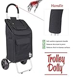 dbest products Trolley Dolly Black Foldable Shopping cart for Groceries with Wheels and Removable Bag and Rolling Personal Handtruck Standard