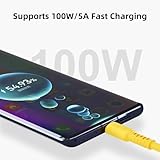 Hichain Pack of 2 USB C Charger Cable Yellow 4 ft, 100W Type C Fast Charging Cord Data Sync Silicone USB C to USB C Cable for Phone Samsung Galaxy Pixel Xiaomi PS5 JC-CCY4-2P