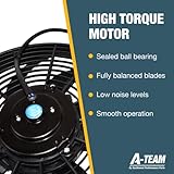 A-Team Performance - 110011 Universal Electrical Radiator Cooling Fan 14" - Heavy Duty 12 Volts Wide Curved 8 Blades 2400 CFM Reversible Push or Pull with Mounting Kit