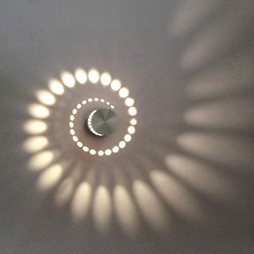 Uonlytech Led Light Fixture Modern Spiral Light Led Sconces Indoor Wall Lighting Lamparas De Pared Interior Led Wall Lamp Indoor Sconces Wall Lighting Spiral Led Lamp Ceiling Highlight White