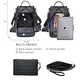 MKP COLLECTION Women Fashion Backpack Purse Multi Pockets Anti-Theft Rucksack Travel Shoulder Bag Handbag Set 2pcs